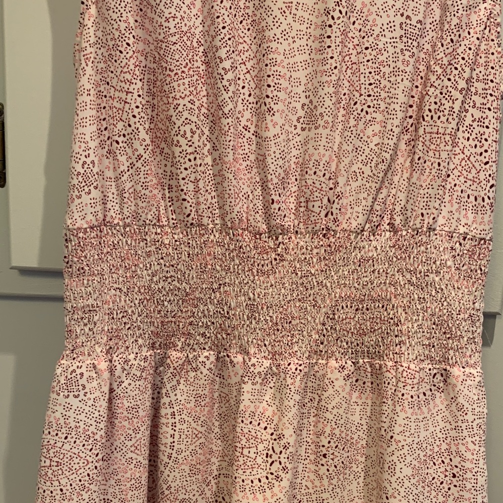 GAP Light Pink Patterned High-Low Sleeveless Dress with Coral Hem - Picture 3 of 5